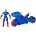 Marvel: Capitan America con moto e lanciatore di scudo - Hasbro