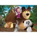 Masha e Orso 2 in 1 maxi puzzle da pavimento 4x48 pezzi e libro da colorare 35x25 cm - Lisciani