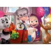 Masha e Orso festa a sorpresa puzzle maxi da pavimento 60 pezzi 70x50 cm - Lisciani