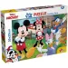 Mickey Mouse 2 in 1 puzzle da 24 pezzi e album da colorare 35x25cm - Lisciani