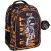 Must... Zaino scolastico da astronauta nero-arancione con angoli arrotondati, 3 scomparti, 32x18x43 cm