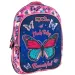 Must: Zaino scolastico a tre scomparti con motivo a farfalla, 32x18x43cm