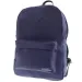 Must: Zaino scolastico arrotondato effetto pelle arrotondato blu, zaino 30x13x41cm