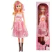 Nicky: Bambola di moda gigante con capelli biondi in abito rosa con effetti sonori, 56 cm