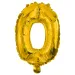 Numerosi palloncini in lamina color oro – numero 0, 32 cm