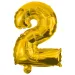 Numerosi palloncini in lamina color oro – numero 2, 32 cm