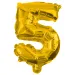 Numerosi palloncini in lamina color oro – numero 5, 86 cm