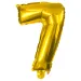 Numerosi palloncini in lamina color oro – numero 7, 32 cm