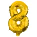 Numerosi palloncini in lamina color oro – numero 8, 32 cm