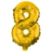 Numerosi palloncini in lamina color oro – numero 8, 86 cm