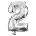 Numerosi palloncini in mylar color argento – numero 2, 32 cm