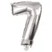 Numerosi palloncini in mylar color argento – numero 7, 86 cm