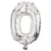 Numerosi palloncini in mylar color argento - numero 0, 86 cm