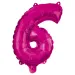 Numerosi palloncini in mylar colore rosa – numero 6, 96 cm