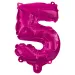 Numerosi palloncini in mylar di colore rosa - numero 5, 96 cm
