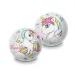 Palla di gomma glitterata con disegno di animali o unicorno 10 cm
