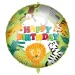 Palloncino in foil per compleanno - con scritta "Happy Birthday", motivo con animali della giungla, 46 cm