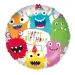 Palloncino in foil per compleanno - con scritta "Happy Birthday", motivo con mostriciattoli colorati, 46 cm