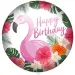 Palloncino in mylar "Buon compleanno" – Design con fenicottero 46cm