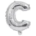 Palloncino in mylar a forma di lettera C colore argento - 32 cm