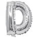 Palloncino in mylar a forma di lettera D colore argento - 32 cm