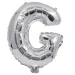 Palloncino in mylar a forma di lettera G colore argento - 32 cm
