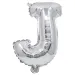 Palloncino in mylar a forma di lettera J colore argento - 32 cm