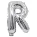 Palloncino in mylar a forma di lettera R colore argento - 32 cm