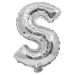 Palloncino in mylar a forma di lettera S colore argento - 32 cm