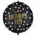Palloncino in mylar per compleanno – con scritta "Birthday Boy", nero e oro con stelle, 46 cm
