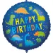 Palloncino in mylar per compleanno - con scritta "Happy Birthday", motivo dinosauro, 46 cm