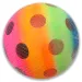 Pallone di gomma a pois arcobaleno 23 cm