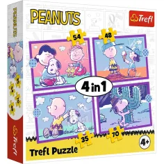 Peanuts Snoopy Giornata del cane puzzle 4 in 1 35-48-54-70 pezzi - Trefl