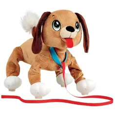 Peppy Pups: cane di peluche marrone con guinzaglio 28 cm immagine 1