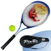 PinBo racchetta da tennis in metallo da 63 cm con pallina da tennis in borsa