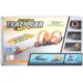 Pista da corsa: Set pista da corsa con dinosauri con 2 loop a 360 gradi e 2 auto a retrocarica in scala 1/64