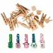 PlayBox: Mollette decorative in legno con elementi decorativi a forma di testa di animale, confezione da 75 pezzi