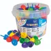 PlayBox: Set di grandi chiodini colorati da mosaico, 125 pezzi in secchiello, 2 cm