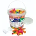 PlayBox: Set di perline in legno colorate infilabili in secchiello 250gr