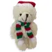 Portachiavi orsetto di peluche bianco con cappello di Babbo Natale 12cm