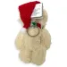 Portachiavi orsetto di peluche bianco con cappello di Babbo Natale 12cm