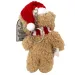Portachiavi orsetto di peluche marrone con cappello di Babbo Natale 12cm