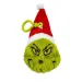 Portachiavi peluche Grinch con cappello da Babbo Natale, 8 cm