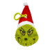 Portachiavi peluche Grinch con cappello di Babbo Natale, 8 cm
