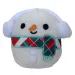 Portachiavi pupazzo di neve in peluche morbido 12 cm