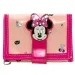 Portafoglio pieghevole di Minnie Mouse color pesca-rosa 13x8x26cm