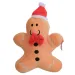 Pupazzo di pan di zenzero in peluche con cappello rosso e cravatta, 24 cm