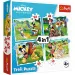 Puzzle 4 in 1 "La bella giornata di Topolino" - Trefl