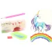 Puzzle con diamanti: Set di pittura con diamanti Unicorno sullarcobaleno 10x15cm