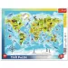 Puzzle con mappa del mondo e animali da 25 pezzi con cornice - Trefl